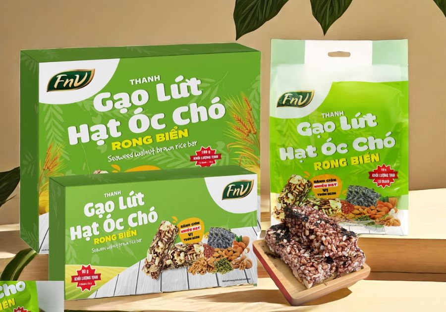 Thanh gạo lứt hạt óc chó rong biển FNV: 1 kết hợp hoàn hảo giữa dinh dưỡng và sức khỏe